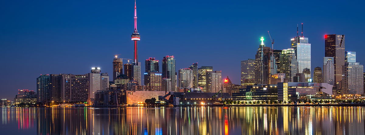 vistas de la ciudad de Toronto por la noche