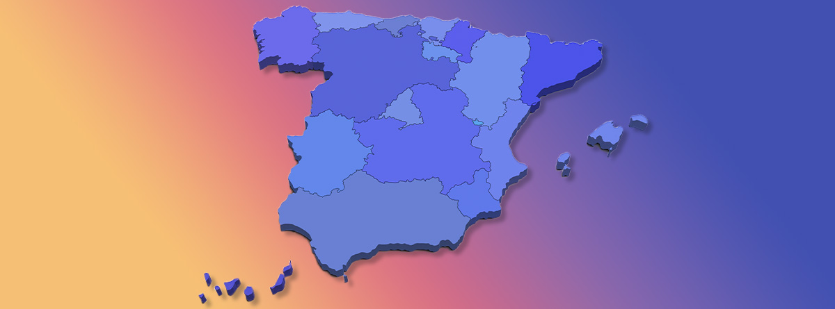 Mapa comunidades autónomas España.
